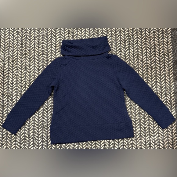 SAIL TO SABLE Cowl Neck Quilted Pullover Sweatshirt in Navy Size Small - Picture 5 of 5